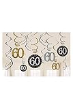 amscan Sparkling Celebration 60 Value Pack Foil Swirl Decorations, Party Supplies, Multicolor, One Size, 12ct