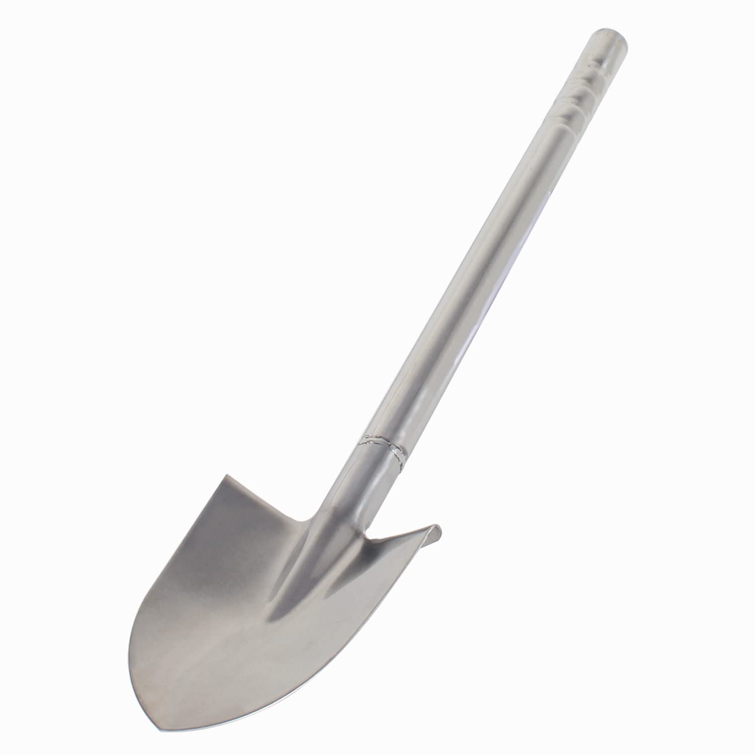 LUBAN spade made of stainless steel, length: 60 cm, round spade with pointed blade, small, rust-free metal garden spade, for digging
