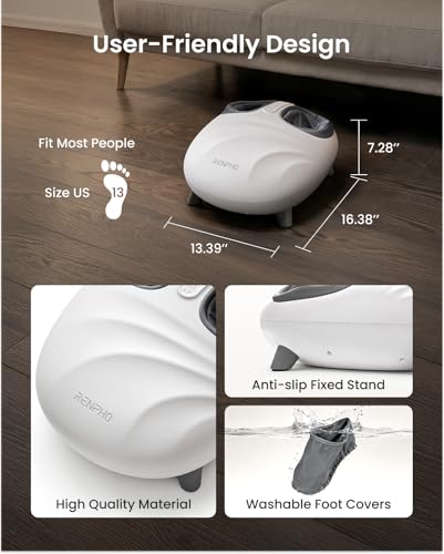 RENPHO 2026 Latest Shiatsu Foot Massager with Pressure Monitor Tech, Full-Foot Massage Machine with Kneading & Compression for Plantar Fasciitis, FSA Eligible HSA Store, Birthday Gifts for Women Wife