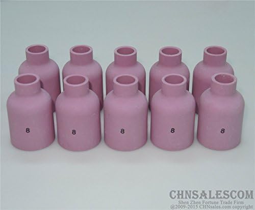 CHNsalescom 10 pcs 8# 57N74 Alumina Nozzle Large Gas Lens Cups for WP-9/20/25/17/18/26