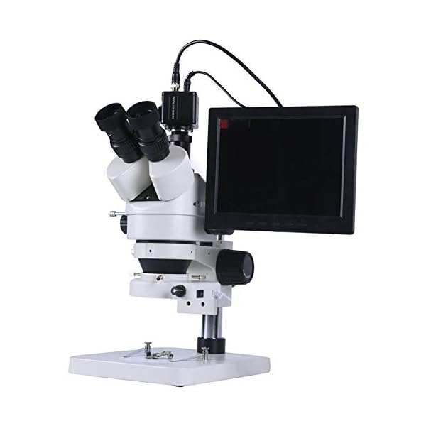 CNMJI Trinokulares Mikroskop 7X-45X 10-Zoll-HD-Display Autofokus Geeignet Für Präzisionsteile, Inspektion Von LED…