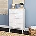 Prepac Milo Mid-Century Modern 4 Drawer Chest of Drawers, Contemporary Bedroom Furniture, Small Dresser for Bedroom, 18.25