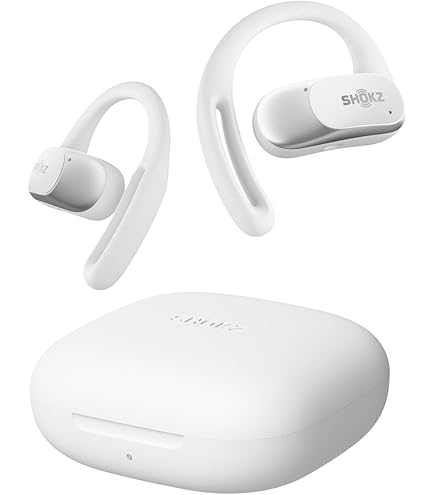 SHOKZ OPENFIT ワイヤレスイヤホン ホワイト 充電ケース付き Shokz OpenFit 2 オープンイヤー Bluetooth ワイヤレスイヤホン