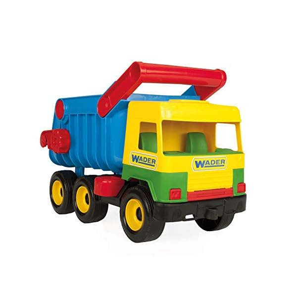 Wader 32051 - Middle Truck Kipper mit arretierbarer Mulde, gelb, Spielzeugauto ab 12 Monaten, ca. 43 cm, ideal als Geschenk zum Geburtstag, zu Ostern oder Weihnachten zum phantasie Bunt