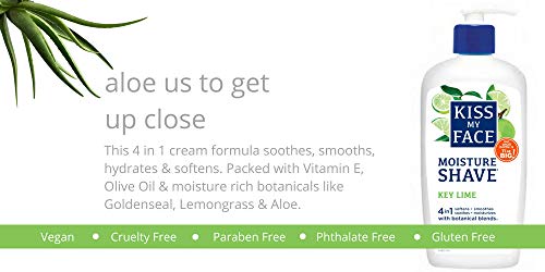 Kiss My Face Moisture Shave Shaving Cream, Key Lime Shaving Soap, 11 oz (pack of 4) - Thumbnail 2