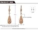 Rose Gold Filigree Teardrop Leverback Earrings (rose 002)