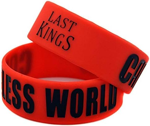 Dixinla Sports Wristbands Fashion Bracelet Silicone with Logo CareleS World Last Kings On It 1 inch Creative Gift Souvenir Set of 2 Pieces