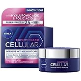 NIVEA Hyaluron Cellular Filler Firming Night Cream – Anti-Age Cell-Activating Formula with Hyaluronic Acid, Magnolia Extract & Collagen Booster – 50 ml Jar for Deep-Wrinkle Care