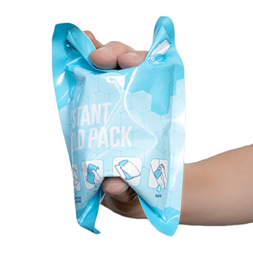 ICEWRAPS 4”x6” Instant Ice Packs for Injuries - 50 Count Bulk Emergency Single Use Disposable Ice Cold Compress for Pain Relief, Sports Kits, First Aid, Travel & Outdoor