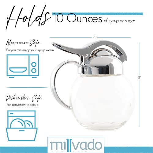 Millvado Syrup Dispenser, Restaurant Style Glass Honey or Maple Syrup