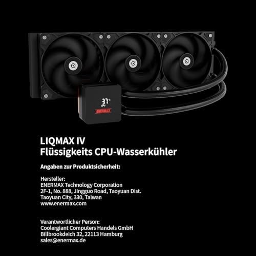 LIQMAX IV 120mm AIO Cold Cooling CPU, Câmara Dupla, TDP 320 W +, Intel LGA 1851/1700/115x/2066, AMD AM5/AM4, Ecrã Digital, 1 x 120 PWM Performance Flow Ventilador