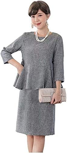 Joint Go フォーマルスーツ セレモニースーツ レディース スーツ ママ 母 七分袖 2点セット ワンピース 結婚式 ドレス 大きいサイズ 学校行事 参観日 入園式 卒園式 七五三 卒業式 入学式