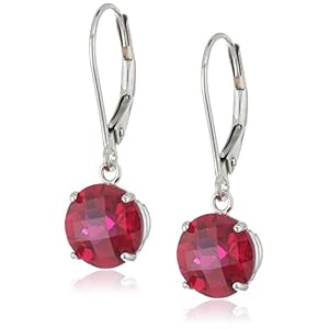 Amazon Collection 10k Gold 6mm Gemstone Round Dangle Earrings for Women with Leverbacks