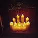 smtyle Fake Candles for Flameless Fireplace Candelabra Holder Battery Operated Flickering Moving Flame Wick Pillar with Remote Control Timer Ivory Flat Top 6