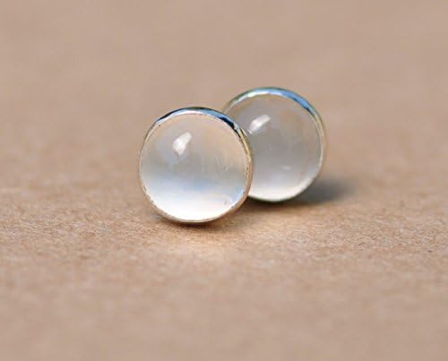 Moonstone earrings with sterling studs