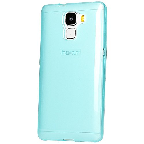 Huawei Honor 7 Case Phone Cover by NICA, Ultra-Thin TPU Silicone Back Protector Rubber Soft Skin, Protective Shockproof Slim Gel Bumper Back-Case for Huawei Honor-7 Smartphone - Transparent Cyan