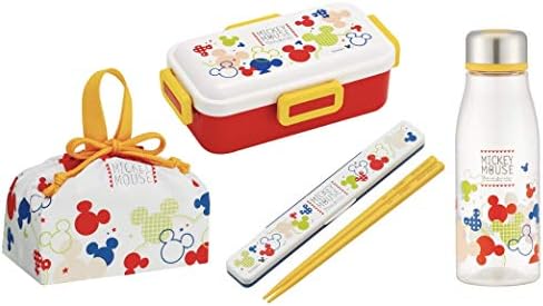 １着でもセールのスケーター Skater ミッキーマウス カラフルポップ ディズニー お弁当箱 お箸 箸箱 巾着袋 ウォーターボトル水筒 4点セット Mickey Mouse Disney 値引きする の