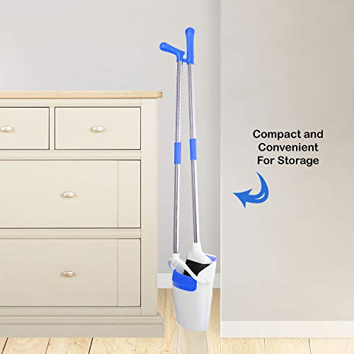 Broom and Dustpan Set - Strongest 30% Heavier Duty - Upright Standing Dust Pan with Extendable Broomstick for Easy Sweeping - Easy Assembly Great Use for Home, Office, Kitchen, Lobby Etc.- by Kray