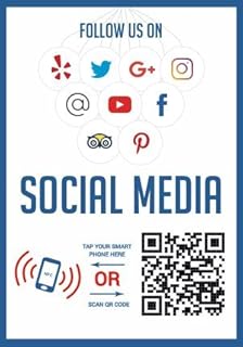 like us on social media qr code and nfc tag two sided window - facebook follow us on instagram