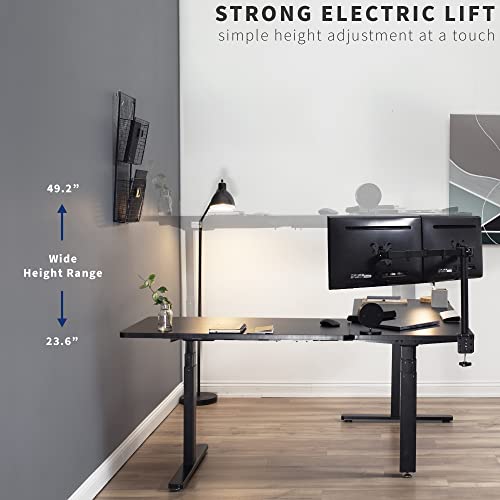 VIVO Electric Motor Height Adjustable Corner 3 Leg Standing Desk Frame