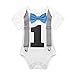iEFiEL Baby Boys Short Sleeves My 1st Birthday Bodysuit Romper One-Piece Jumpsuit Party Photography Outfits Romper with Suspenders 18 Months