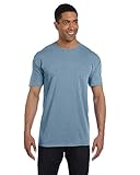 Comfort Colors Pigment-Dyed Short Sleeve Shirt with a Pocket, L, Ice Blue