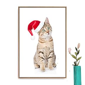 Framed Canvas Wall Art Christmas Santa Claus Canvas Prints Home Artwork Decoration for Living Room,Bedroom - 16x24 inches