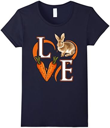 Womens Bunny T-Shirt Love Bunny Shirt Animal Dutch Rabbit T-shirt Small Navy