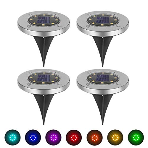 Kaimu Outdoor Solar Lawn Light Waterproof Garden Decorative Light 8 LEDs Step Lights