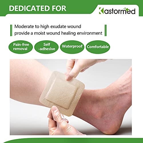 Silicone Adhesive Foam Dressing with Gentle Border 4''x4'' 10 Pack