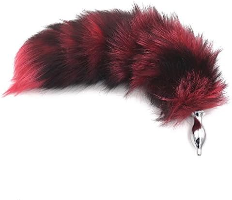 Joycentre Red Faux Fox Tail Stainless Steel Fun Plug Romance Games Play Party Toy Love Gift for High Happy (Style 6)