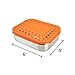 LunchBots Medium Duo Snack Container - Divided Stainless Steel Food Container - Two Sections for Half Sandwich and a Side - Eco-Friendly - Dishwasher Safe - Stainless Lid - Orange Dots