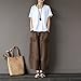 Aeneontrue Women's Patchwork Wide Leg Pants Trousers with Big Pockets