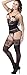 The Victory of Cupid Womens Sexy Fishnet Floral Mesh Bodystockings Bodysuits, Black, One Size