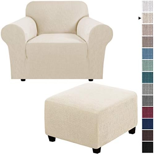 1 Piece Sofa Cover For Armchair 32 48 Bundle Square Ottoman Covers Ottoman Slipcovers Natural Chilehuerta Cl