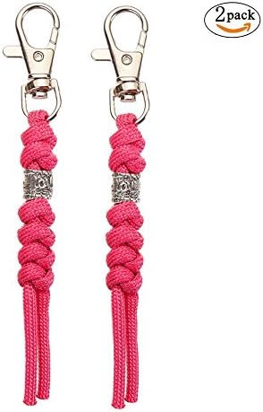 Paracord Zipper Pulls with “Love” Zipper Fixer for Tents Bags Backpacks Suitcase Traveling Case Jaket Attach Any Zipper 2 Pack(Pink)