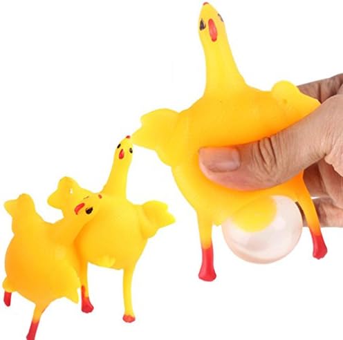 Funny Squishy Squeeze Toys Chicken and Eggs Key Chain Ornaments Stress Relieve by TOPUNDER (Chicken)