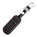 9 MOON Leather Car Remote Key Holder Case Cover for Mazda 2 3 6 CX-5 CX-7 Black with Red Thread 3 Button