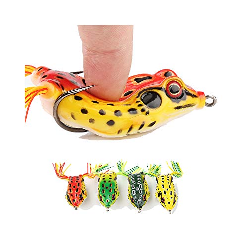 Xersex 5pcs Leurre Grenouille Pêche Douce Hameçon Avec Boîte 5g 8g 12g