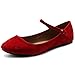Ollio Women's Shoe Ballet Light Faux Suede Mary Jane Flats