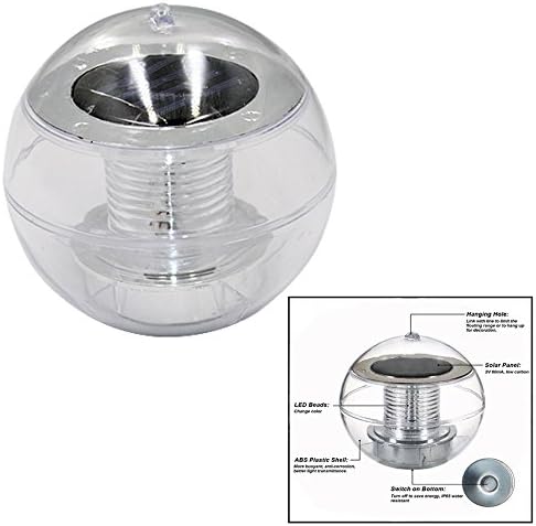 OFKPO Solar Powered Floating Ball LED Color Changing Waterproof Light for Pond Pool Path Lands(11×11cm, Blue, Green, White - Image 4