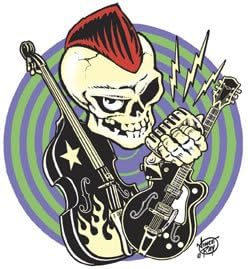 Vince Ray rock music skeleton STICKER rock n roll