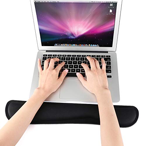 Memory Foam Keyboard and Mouse Wrist Rest, HENVREN Lightweight Pad Support for Easy Typing&Pain Relief, Durable&Comfortable Wrist Cushion Fit for Office,Computer and Home(Black) - Thumbnail 6