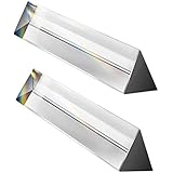 Young4us 2 Pack 6-inch Crystal Optical Glass Triangular Prism for Photography, Kids, Science, Teaching Light Spectrum, Physics and Taking Photos Pictures (Set of 2, 150mm)