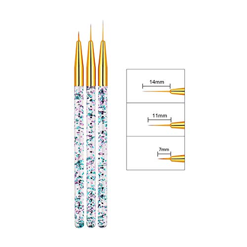 LWBTOSEE 2pc Nail Ombre Brush Nail Art Painting Pen Brush UV Gel Polish Gradient Color Rhinestone Crystal Acrylic Nail Drawing Pen (D)