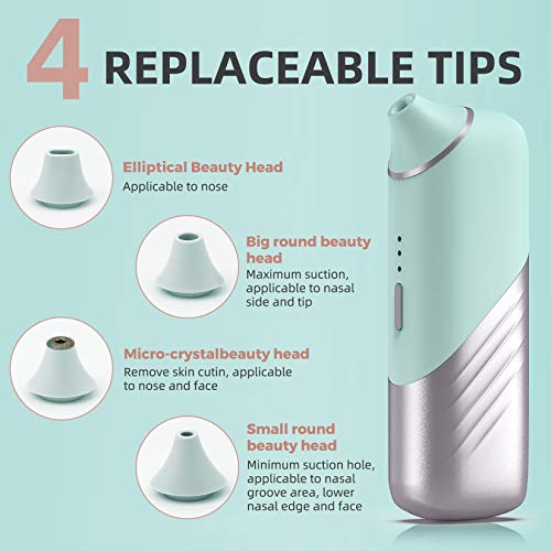 Visual Blackhead Remover，Pore Vacuum Blackhead Remover with Camera Rechargeable with 3 Speeds Adjustment and 4 beauty Heads Blackhead Suction Tool