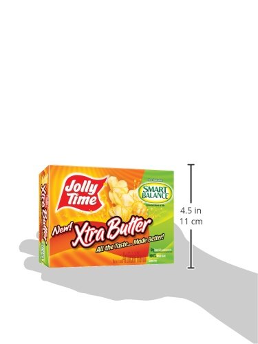 JOLLY TIME XTRA BUTTER GLUTEN-FREE & TRANS-FAT FREE EXTRA BUTTERY MICROWAVE POPCORN, 3-COUNT BOXES