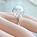 Dandelion Seed Make a Wish Real Flower Glass Ball Open Resizable Copper Rings