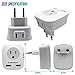 European Power Adapter (3 Pack) - w/ 2 USB Ports & 2 AC Outlets - USA to EU Outlet Plug - US to Europe Plug Adapter - Electrical Charger Travel Adapters for Europe - for Type F, E, C Charging