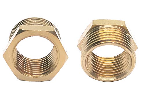 ZLYY 5pcs 3/4" NPT Male x 1/2" NPT Female Thread Reducing Adapter Hex Bushing, Solid Brass Pipe Fitting, Adapter Convert - Thumbnail 2